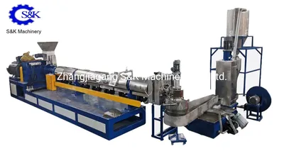 Cheap Plastic ABS PE HDPE LDPE LLDPE Film Woven Bags Shredder Washing Line 500kg Single Screw Aluminum Recycling Extruder Extrusion Extruding Granulator Machine
