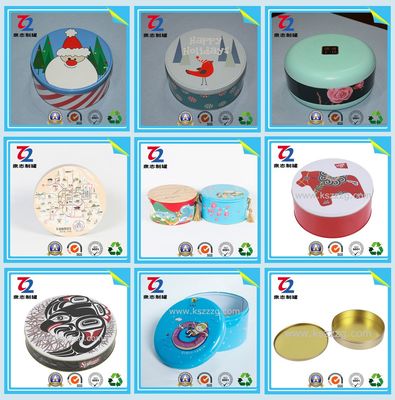 Custom Round Tin Can Metal Food Packaging Box Candy Chocolate Cookie Biscuit Tins