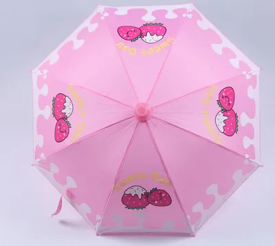 Strawberry Pink Yiwu Rain Umbrella