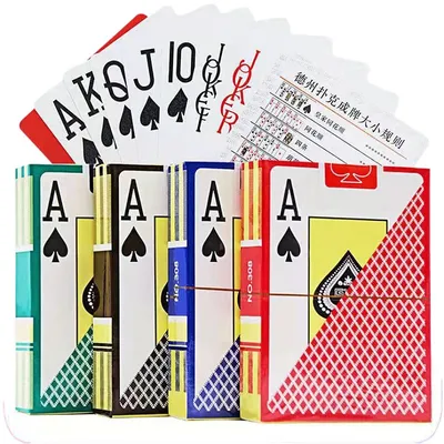 Jumbo Waterproof 0.32mm New 100% Plastic Texas Playing Cards with Matte Finish