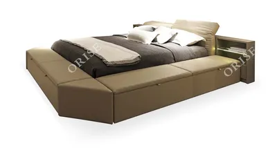 2019 Newest Bedroom Furniture Beech Wood Frame Bed with Sideboards
