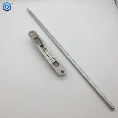 Silver Stainless Steel Concealed Heavy Duty Slide Bolt Lock with Aluminum Rod