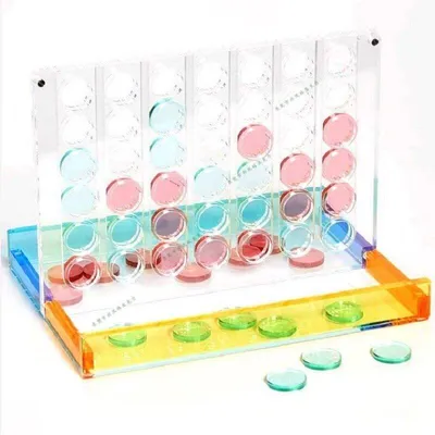Luxury Custom Acrylic Chess Game Colorful Chess Board Acrylic Four Connect Game Set