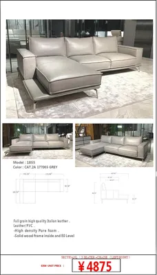Full Grain High Quality Italian Leather PVC Saj-1855 Color Cat. 2A 177065 Grey on Sale Till Jun-30