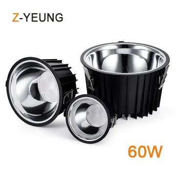 60W Black Aluminum Alloy Anti Glare LED Downlight LED Ceiling Light