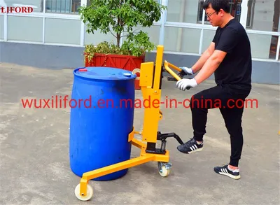 Factory Price Hydraulic Drum Palletizer Drum Handler 350kg Manual Drum Transporters Drum Hand Trolley Drum Cart Drum Stacker Hand Drum Lifter Dt350b