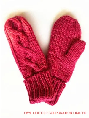 100% Wool Knitted Winter Gloves for Women (JYG-25255)