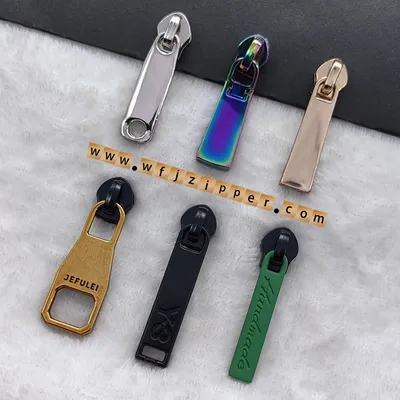 Spot Wholesale Metal Zipper Head 5 # Nylon Long Plate Head Spray Painting Electric White Luggage Clothes Pull Lockhead Pulling Plate