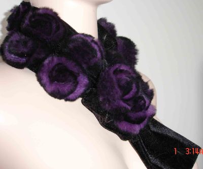 Rabbit Fur Flower Scarf (03)