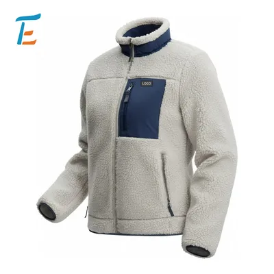 Womens Fleece Jacket Lightweight Thermal Teddy Outwear Zip up Sportswear