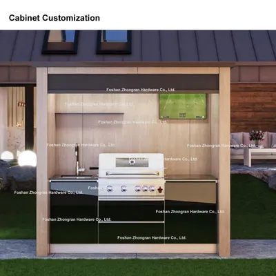High-End Cabinet Built-in Grill Backyard Kitchen Aluminum Alloy Outdoor