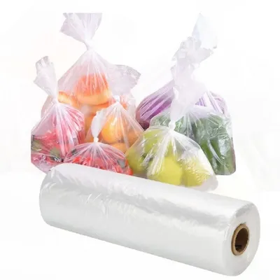 Clear PE Supermarket Plastic Bag Produce Food Fruit Vegetable Storage Packaging Bag on Roll