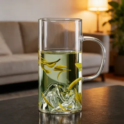 Mountain Shaped 300ml 10oz Glass Tea Mug Whiskey Drinking Glasses