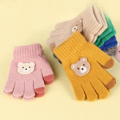 Winter Cheap Warm Solid Magic Cute Knitted Gloves for Student Children