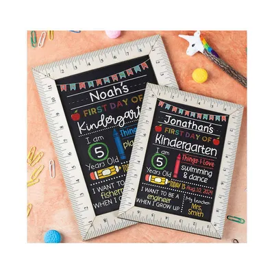 First Day Double-Sided Wooden Chalkboard for Back-to-School for Hanging for Horizontal Pattern