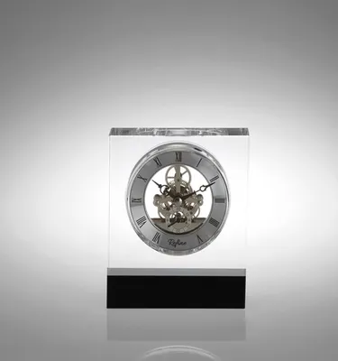 Engraved Crystal Square Desktop Clock