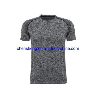 Men's Seamless Short Sleeve Top Energy Training Tee for Athlet Running Gym Sports