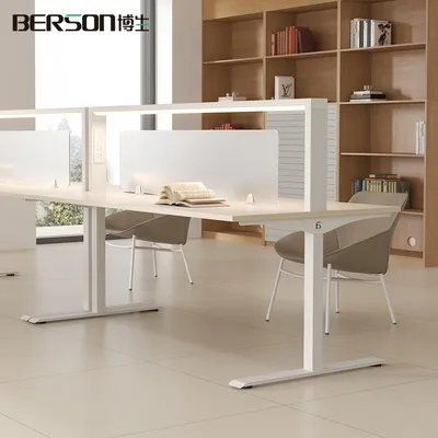 Aluminum Light School Library Furniture Study Learning Reading Table with LED Lamp