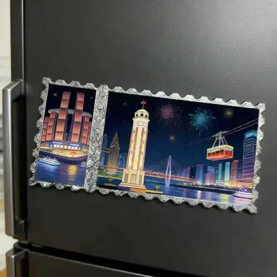 Tourist Attraction Zinc Alloy Gravure Printing Soft Magnetic Refrigerator Fridge Magnet