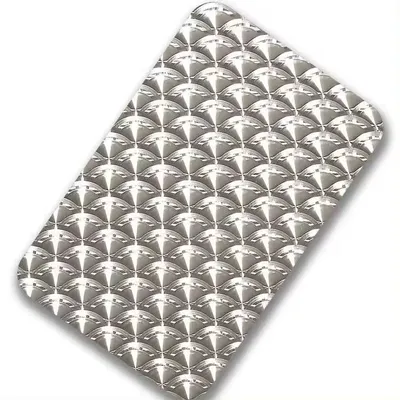 ASTM 304 Stainless Steel Plate Pattern Embossed Checkered Stainless Steel Plate Decorative Perforated
