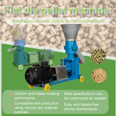 High Output Flat Die Pelletizer Poultry Feed Flat Die Pellet Making Machine Small Flat Die Pellet Mill