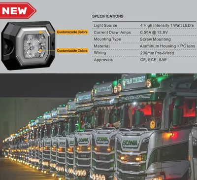 12-24V IP67 Synchronization Function Side Marker Strobe Light for Truck Trailer