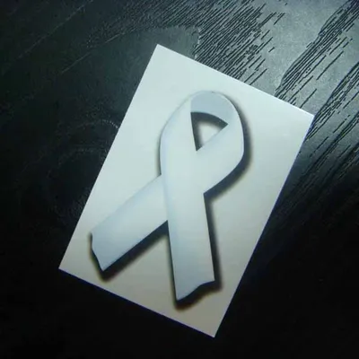White Ribbon Tattoo Print