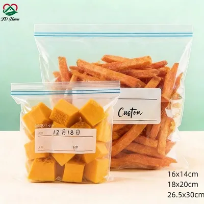 Low MOQ Plastic Food Safe Reusable Sealed Packaging Ziplock Bag
