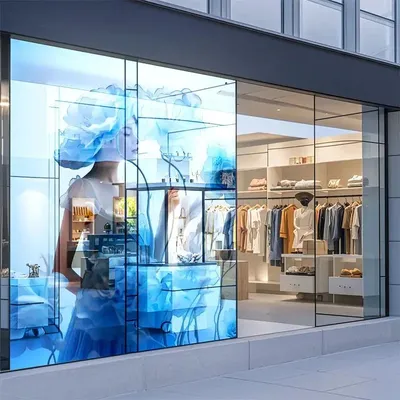 Fast Installation Transparent Self-Adhesive Flexible LED Screen Glass Film LED Display Screen for Shopping Mall