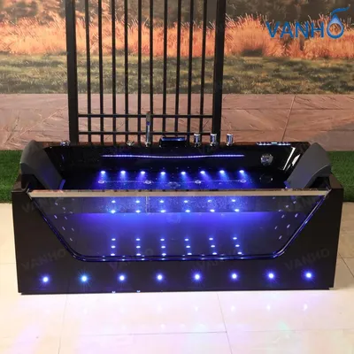 Modern Black Acrylic SPA Bathtub with Ozone & Bluetooth