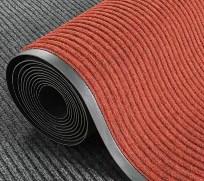 Premium Double Stripe Polyester Carpet Mat with Non-Slip Backing
