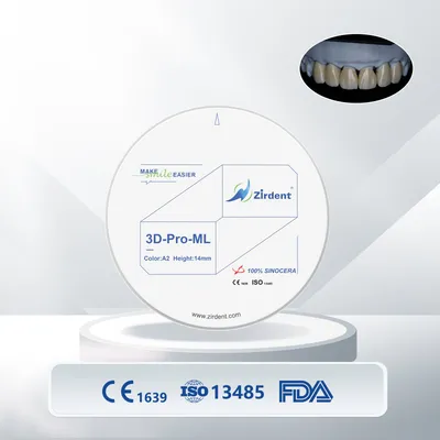Zirdent Dental CAD Cam Consumables 3D Multi-Layer Zirconia Block for Denta Lab