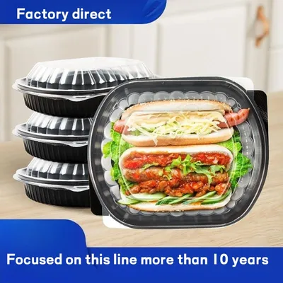 Multi Size Custom Disposable Plastic PP Take out Food Containers Durable Stackable Microwave to Go Containers