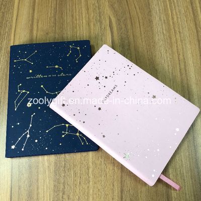 Customize Design Gold Stamping Discolor Soft PU Leather Agenda Diary Notebook