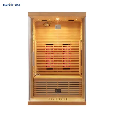Premium 2-Person Infrared Wooden Sauna for Home Wellness