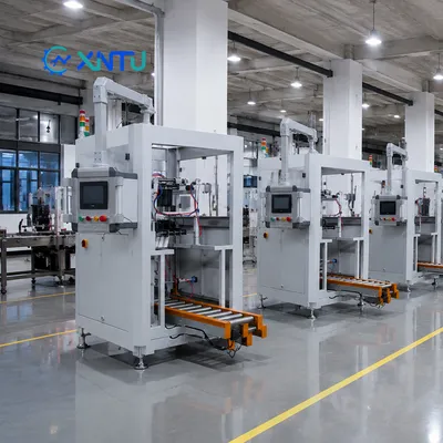 Smart Automatic Case Packer Machine with Filling and Sealing for Pouches