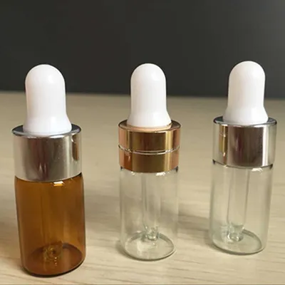 2ml Amber Glass Dropper Bottle Samples Vial with Metal Dropper