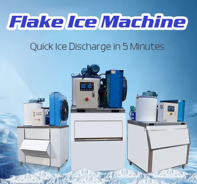 Commercial Seawater Flake Ice Making Machine 500kg/Day Ice Maker Flake Ice Machine for Fish