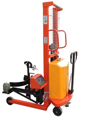 Semi Electric Oil Drum Lifter, Manual Push Electric Hydraulic Lifting Drum Stacker