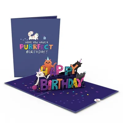 Custom Happy Birthday Paper Banner for Kid Pop up Greeting Card