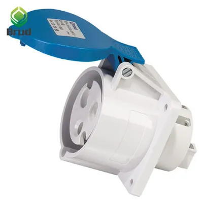 Cee/IEC 230V 32A 3p IP44 6h Waterproof Panel Mounted Straight Socket Female Plug (QX1395)