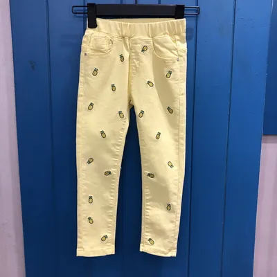 Pineapple Embroidery Chino Pants for Boys and Girls