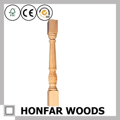 Decoration Material Solid Wood Stair Baluster for Hotel or Inn