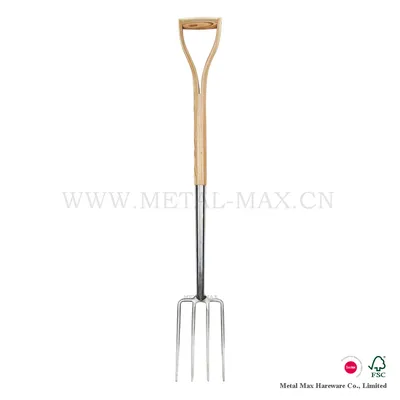 Stainless Steel 4 Teeth Digging Garden Hand Tool Border Fork