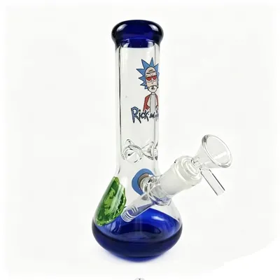Cartoon Pattern Glass Beaker Pipe with Bowl Glass Smoking Pipe