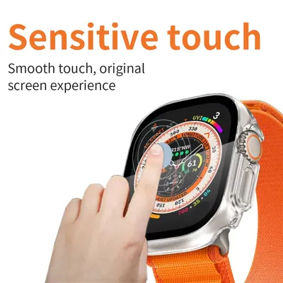 Full Protection Tempered Glass for Apple Watch Ultra 49mm, 9h Hardness Anti-Scratch with Precise Easy Installation Kit