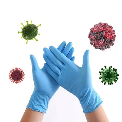 Wholesale Blue Powder Free Non-Medical Nitrile Disposable Gloves with High Quality