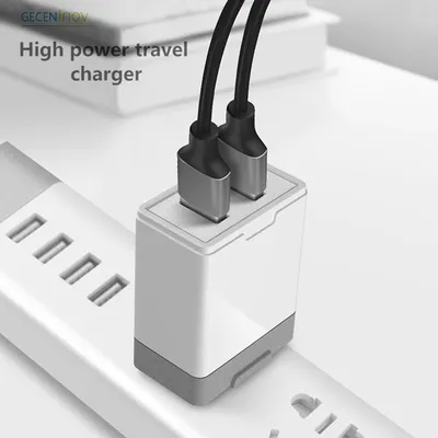 Dual USB Ports White Quick Charge for Mobile Phones