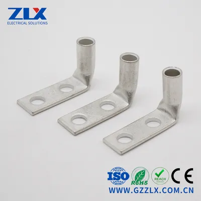 Automotive Connector Terminal Crimp Cable Lug 90 Degree Dual Hole Copper Tube Terminal Connector