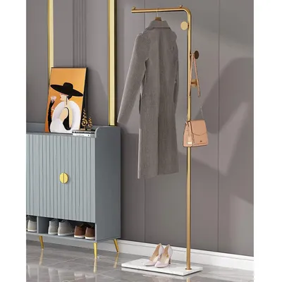 Stylish Gold Metal Clothing Rack for Elegant Home Organization